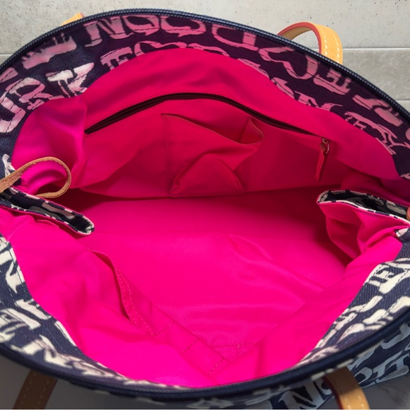 Dooney & Bourke Duffel Travel Bag, Signature Monogram Blue and White - Picture 7 of 10